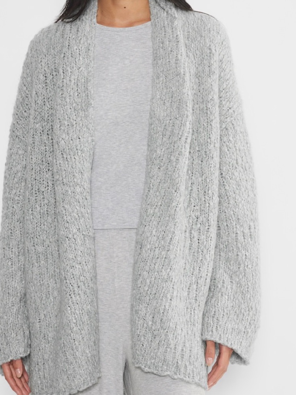 Aritzia Cozy Open-Front Gray Women's Sweater Cardigan